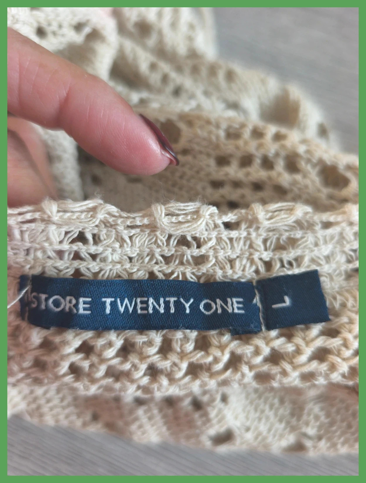 Gilet crochet beige à franges – Taille L – Style bohème – Store Twenty One – taille L / 40 / 12 3