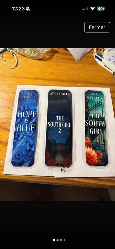 Lots de 3 marque page Aya Estrela - The south girl 1&2 Hope is blue 3 taille petit fais mains