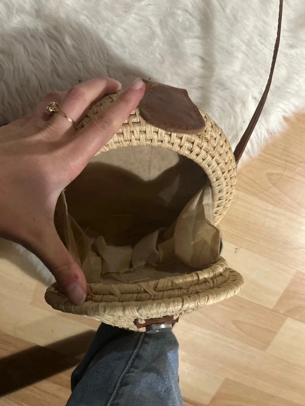 Sac de plage en bandoulière fais main en paille neuf 4