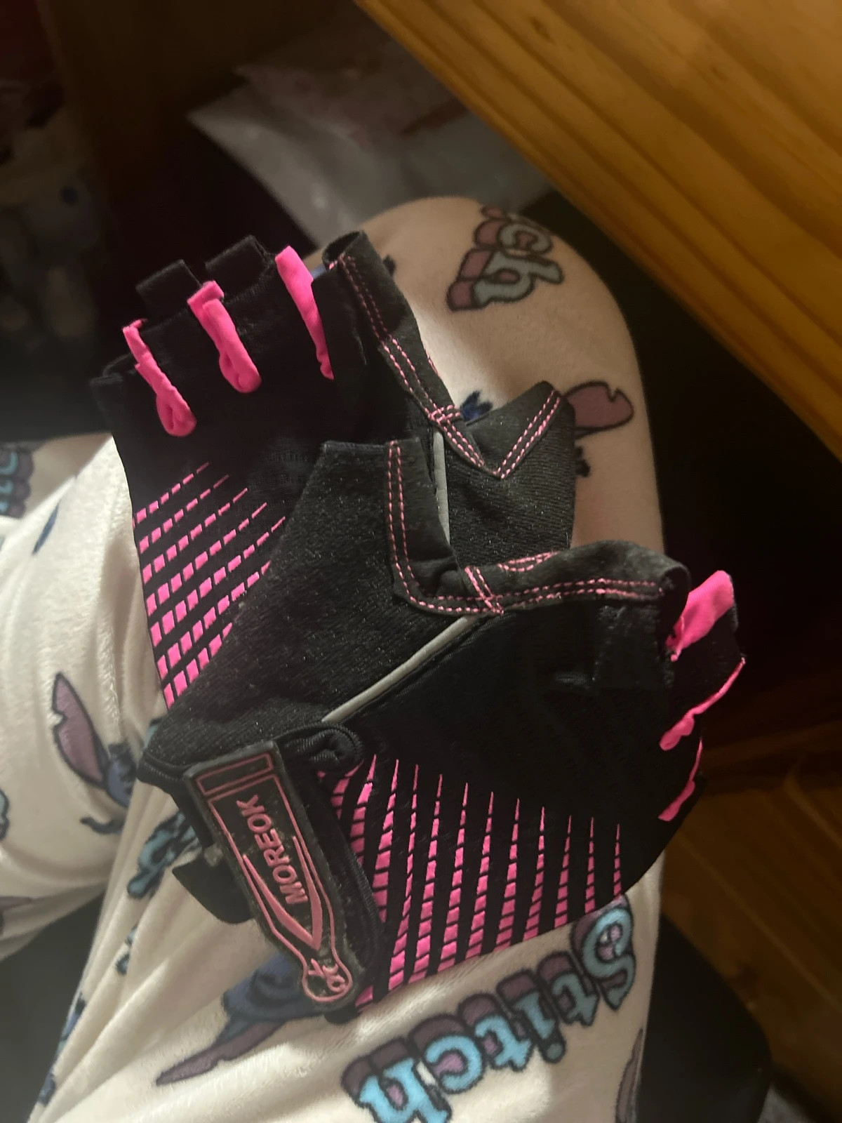 Gant de vélo rose et noir taille petit – moreok – taille Taille unique 2