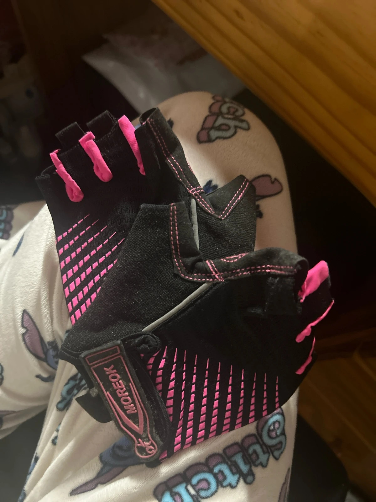 Gant de vélo rose et noir taille petit – moreok – taille Taille unique 3