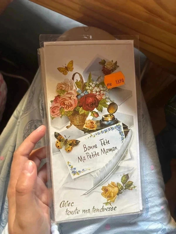 Lots 3 carte bonne fête maman avec enveloppe neuf 3