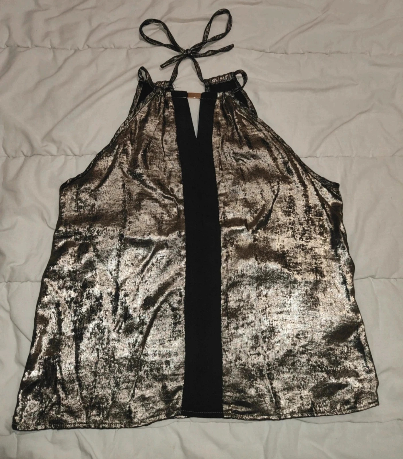 Joli débardeur Noir et Doré Taille L (40/42)