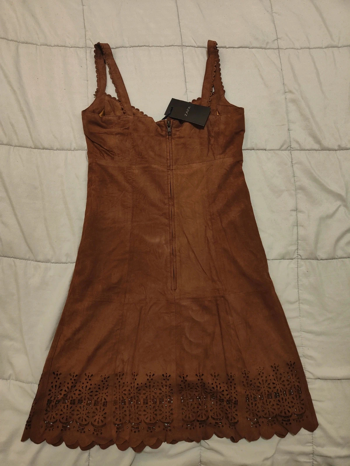 Robe ZAPA camel en cuir chèvre velours 92 cm Taille 38 Fr / It 46 – ZAPA – taille S / 36 / 8 5