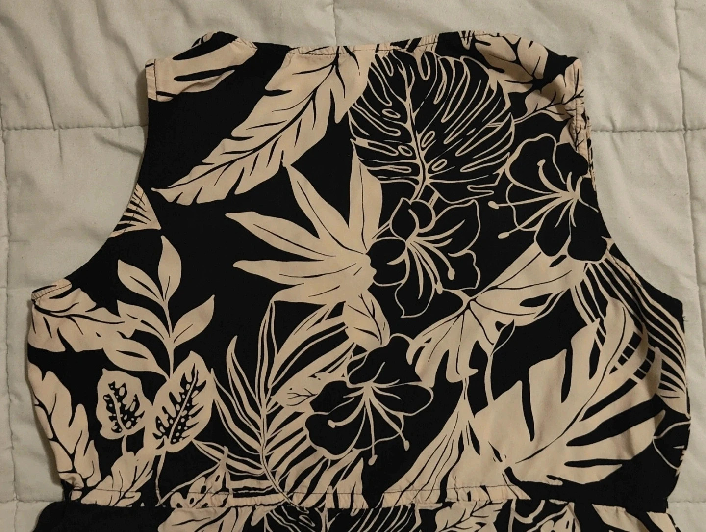 Robe longue en viscose Mango Taille M Imprimé Tropical Noir et Écru – Mango – taille M / 38 / 10 5