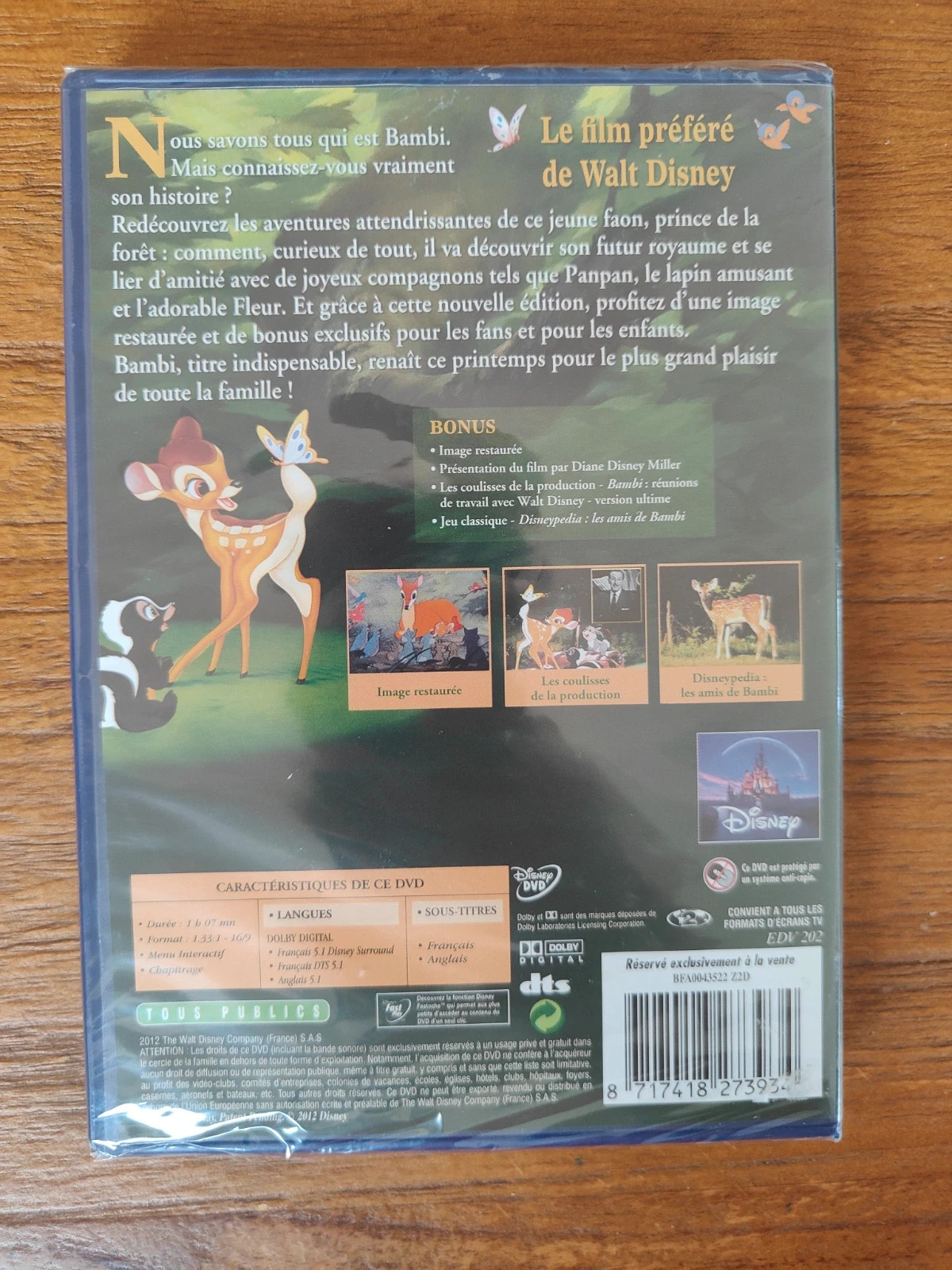 🦌DVD Disney Classique Bambi (Neuf sous blister) 3