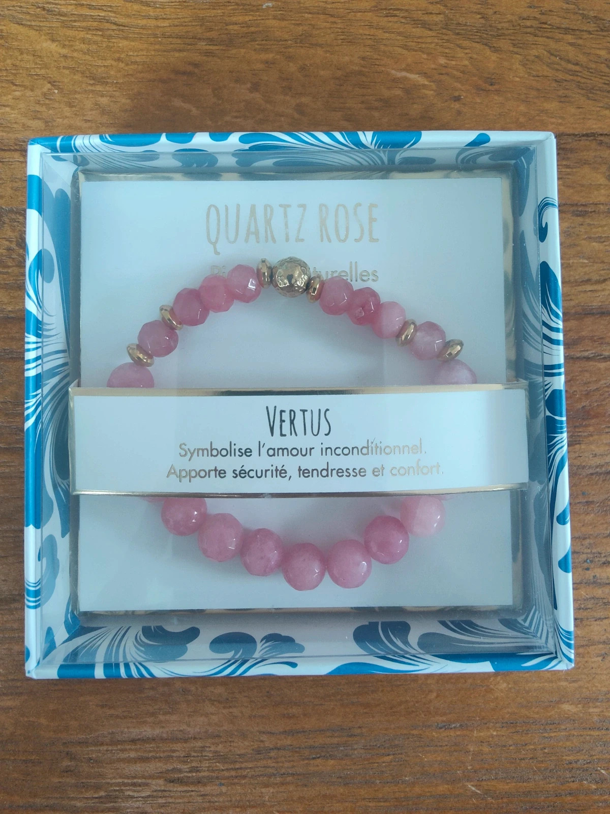 Bracelet en pierre naturelle Quartz Rose avec vertus