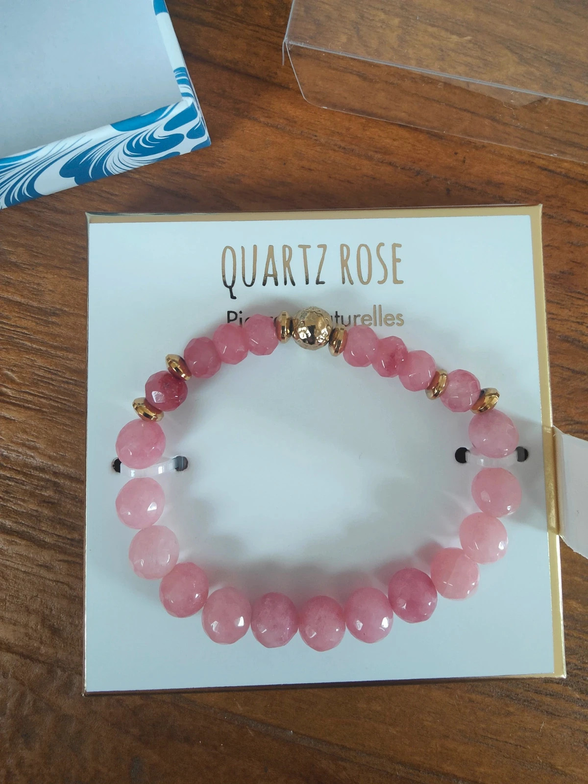Bracelet en pierre naturelle Quartz Rose avec vertus – Pierre naturelle 2