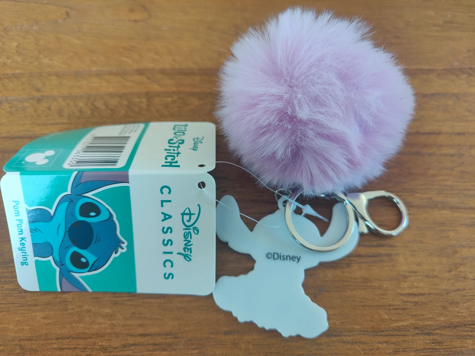 Porte-clés Stitch Disney avec étiquette / Pompon rose lilas – Disney 2