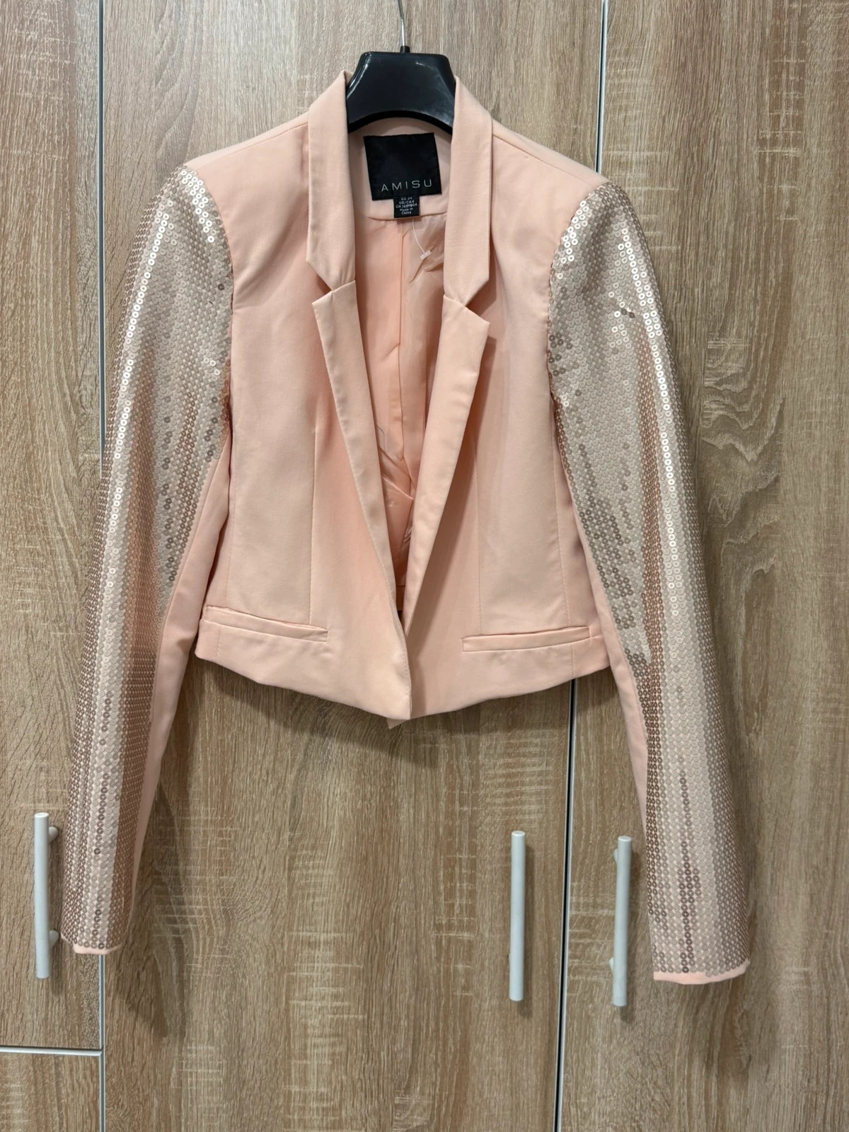 Blazer rosa mit Paillettenärmeln