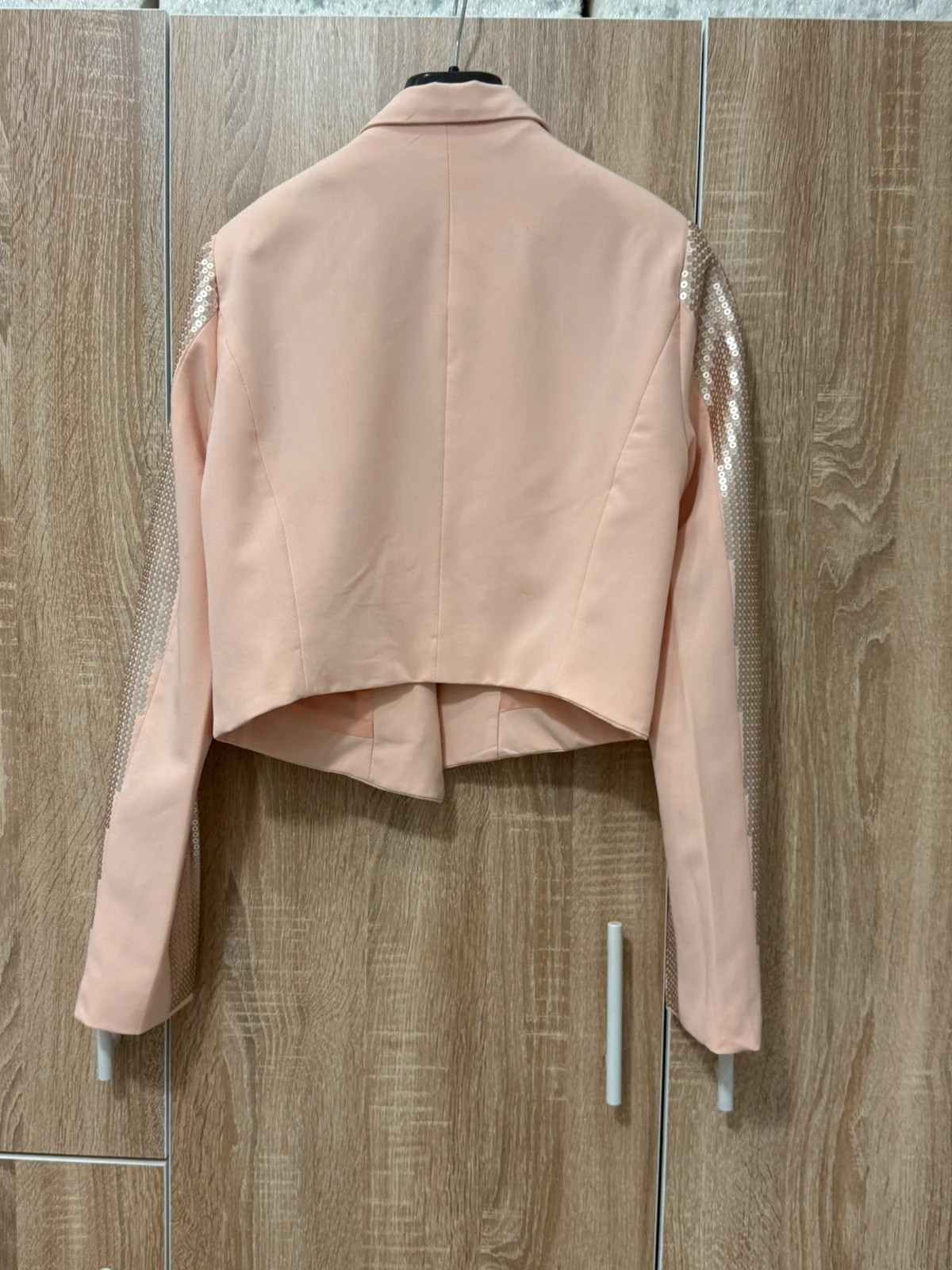 Blazer rosa mit Paillettenärmeln – Amisu – taille XS / 34 / 6 5