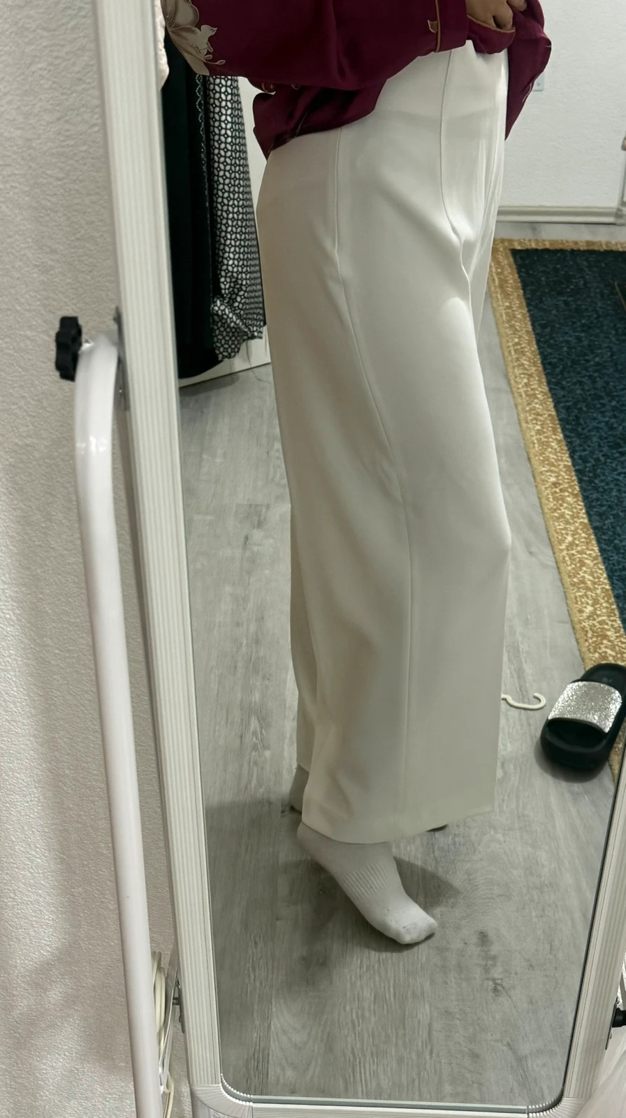 weiße Wide Leg Stoffhose High Waist – Zara – taille S / 36 / 8 2