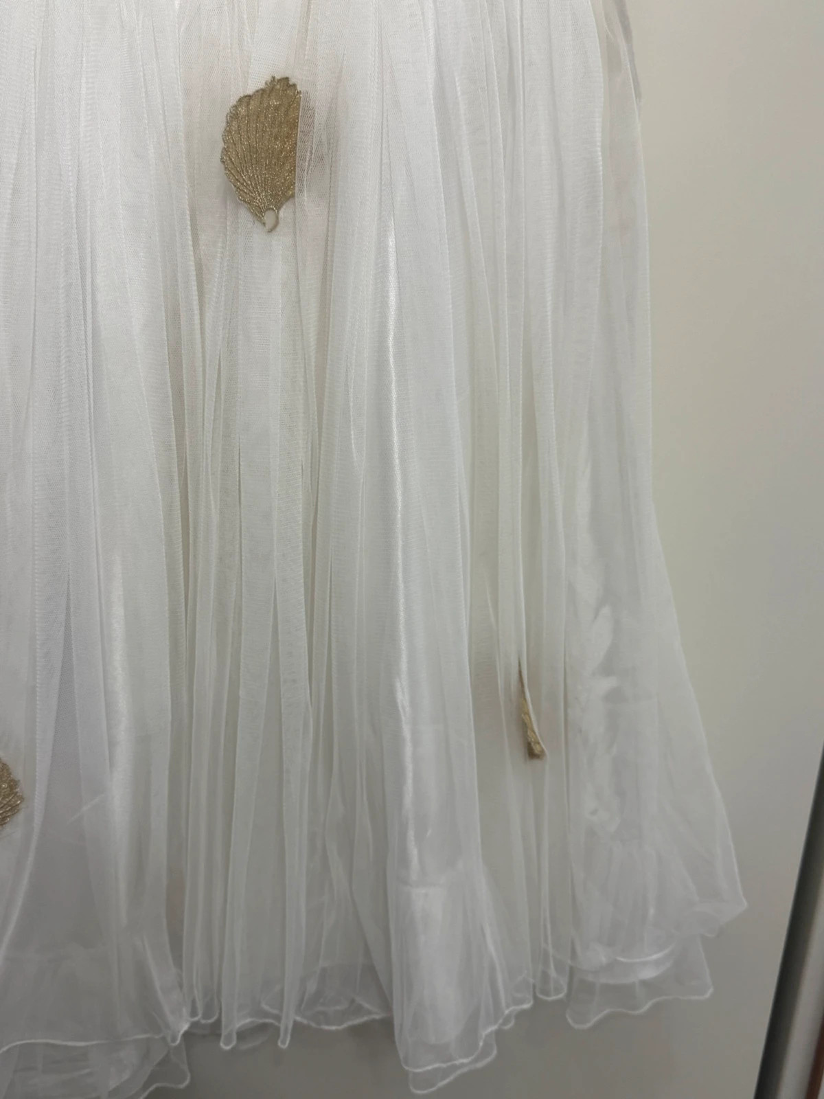 Weiß-goldenes Abendkleid Ballkleid – taille S / 36 / 8 3