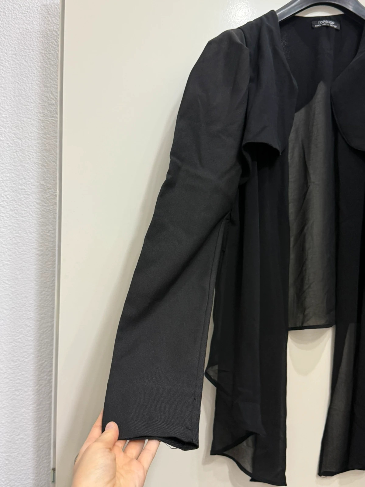 schwarze Chiffon Jacke – Topshop – taille L / 40 / 12 3