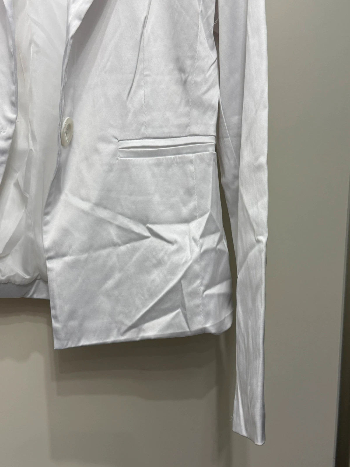 Weißer Satin Blazer – Stoff – taille L / 40 / 12 2