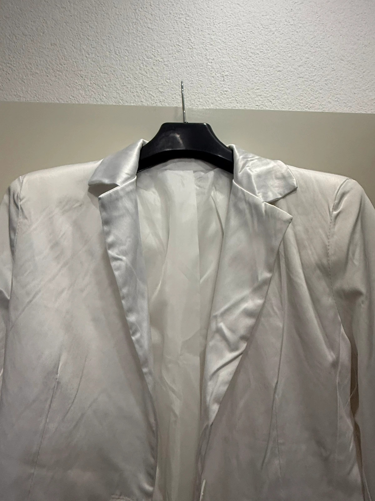 Weißer Satin Blazer – Stoff – taille L / 40 / 12 4