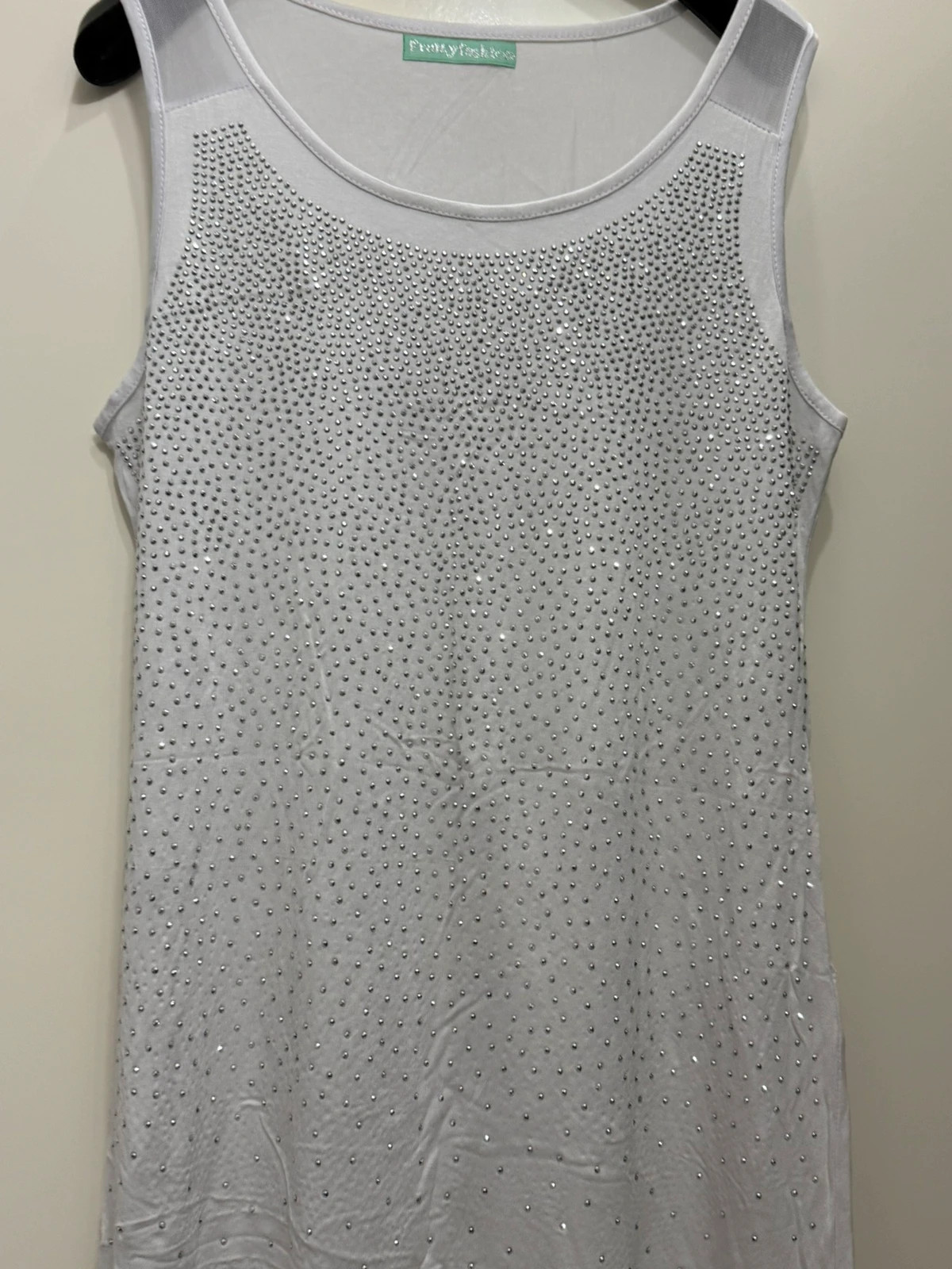 Weißes Strass Longtop – taille XL / 42 / 14 3