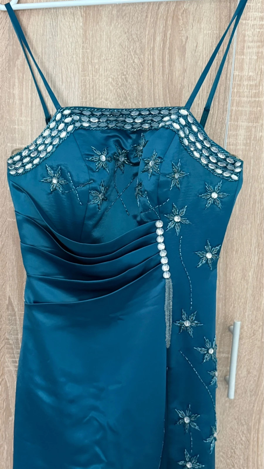 Elegantes petrolfarbenes Abendkleid mit Bolero – Nameless – taille M / 38 / 10 2