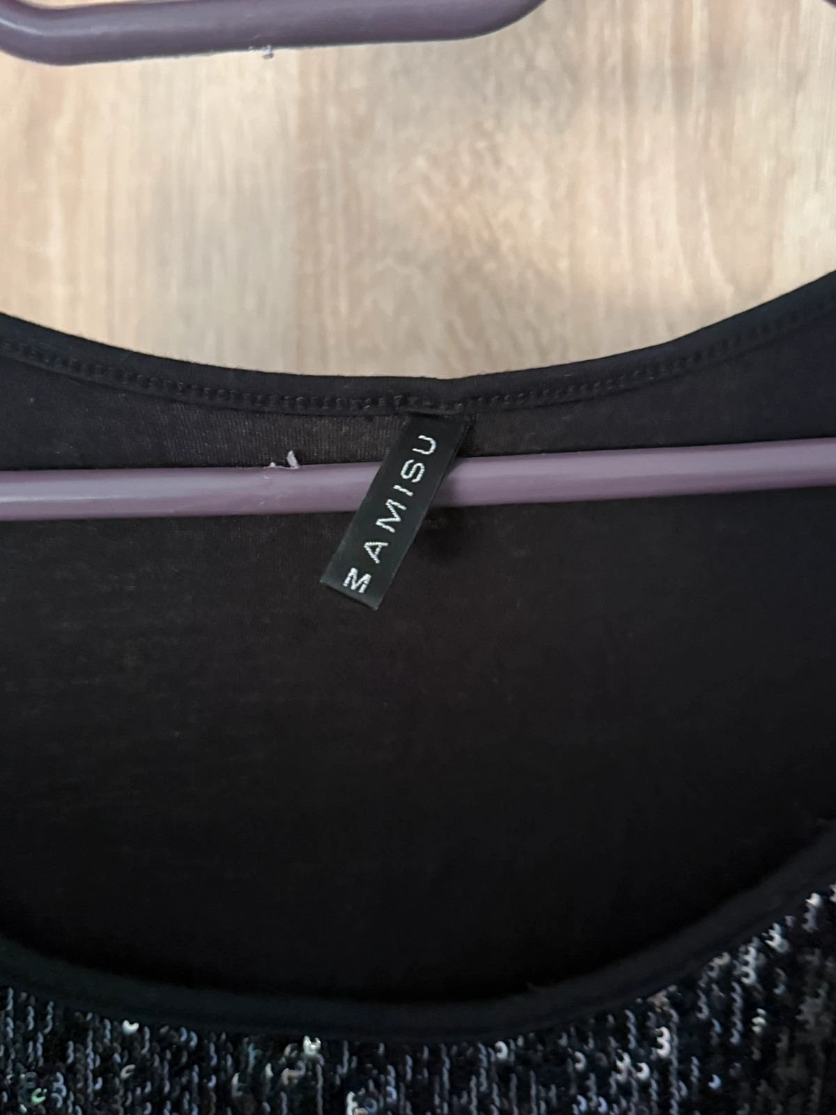 AMISU Pailletten-Top schwarz – Amisu – taille M / 38 / 10 3