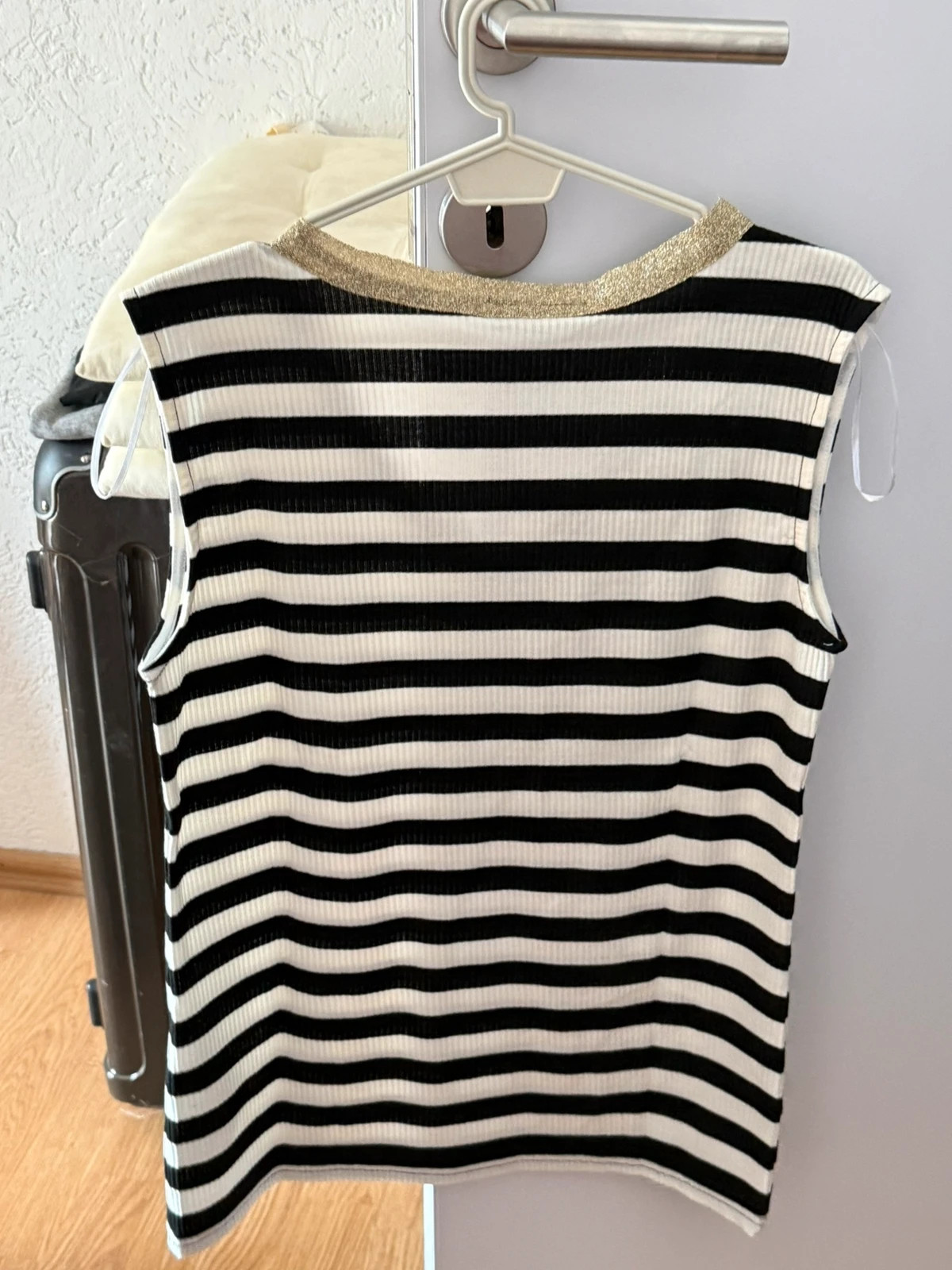 Janina Style Top schwarz-weiß gestreift mit Gold – Janina – taille XL / 42 / 14 4