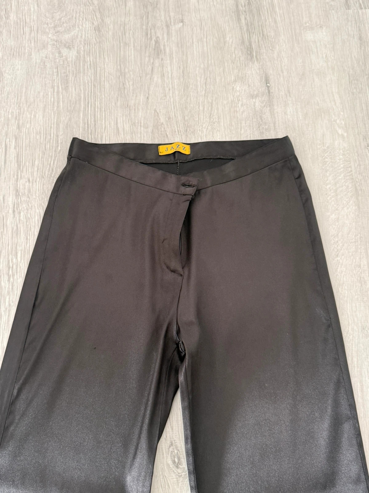 Schwarze JAZZ Schlaghose / Flared Hose glänzend – Jazz – taille M / 38 / 10 3