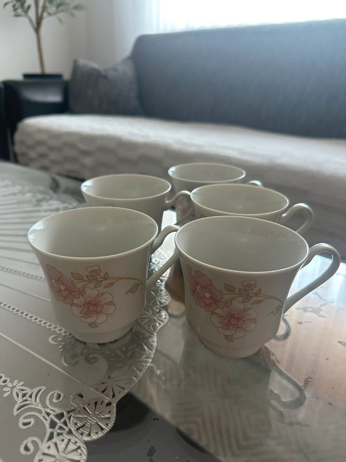 5 Kaffeetassen mit 5 Untertassen – Chine 2