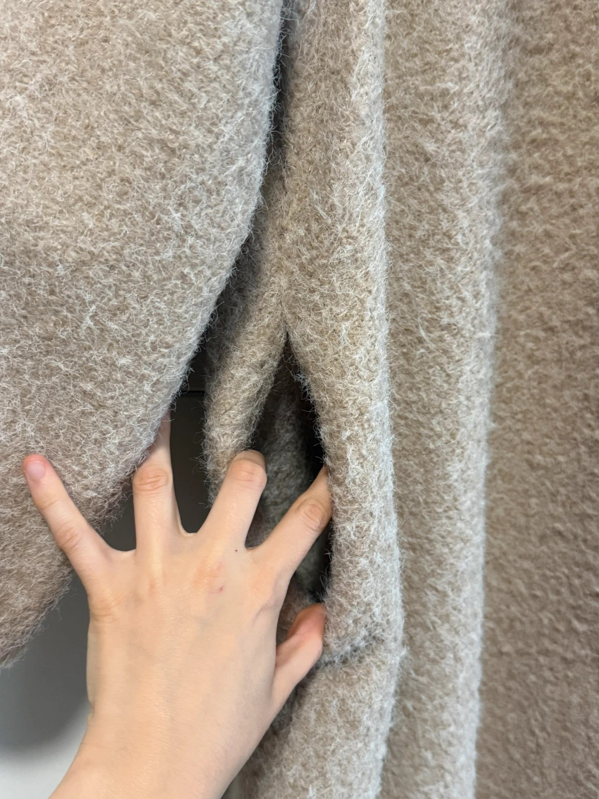 Langer Bouclé-Mantel Beige – New Collection – taille Taille unique 3