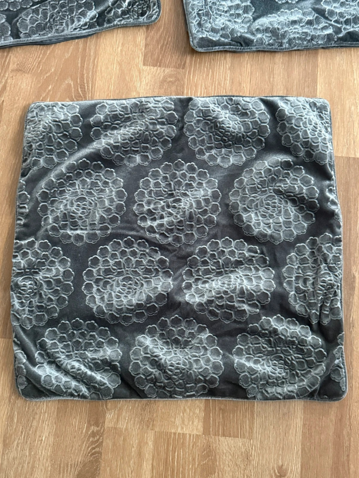 3er Set Sitzkissen Stuhlkissen Grau – taille 40 x 40 cm 2