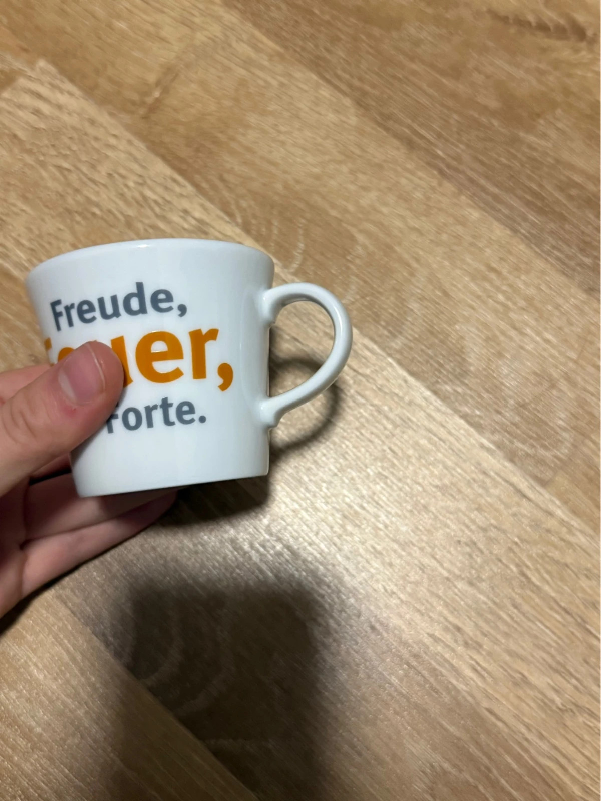 WDR 3 Porzellan-Espressotasse mit Untertasse „Freude, Feuer, Forte.“ 3