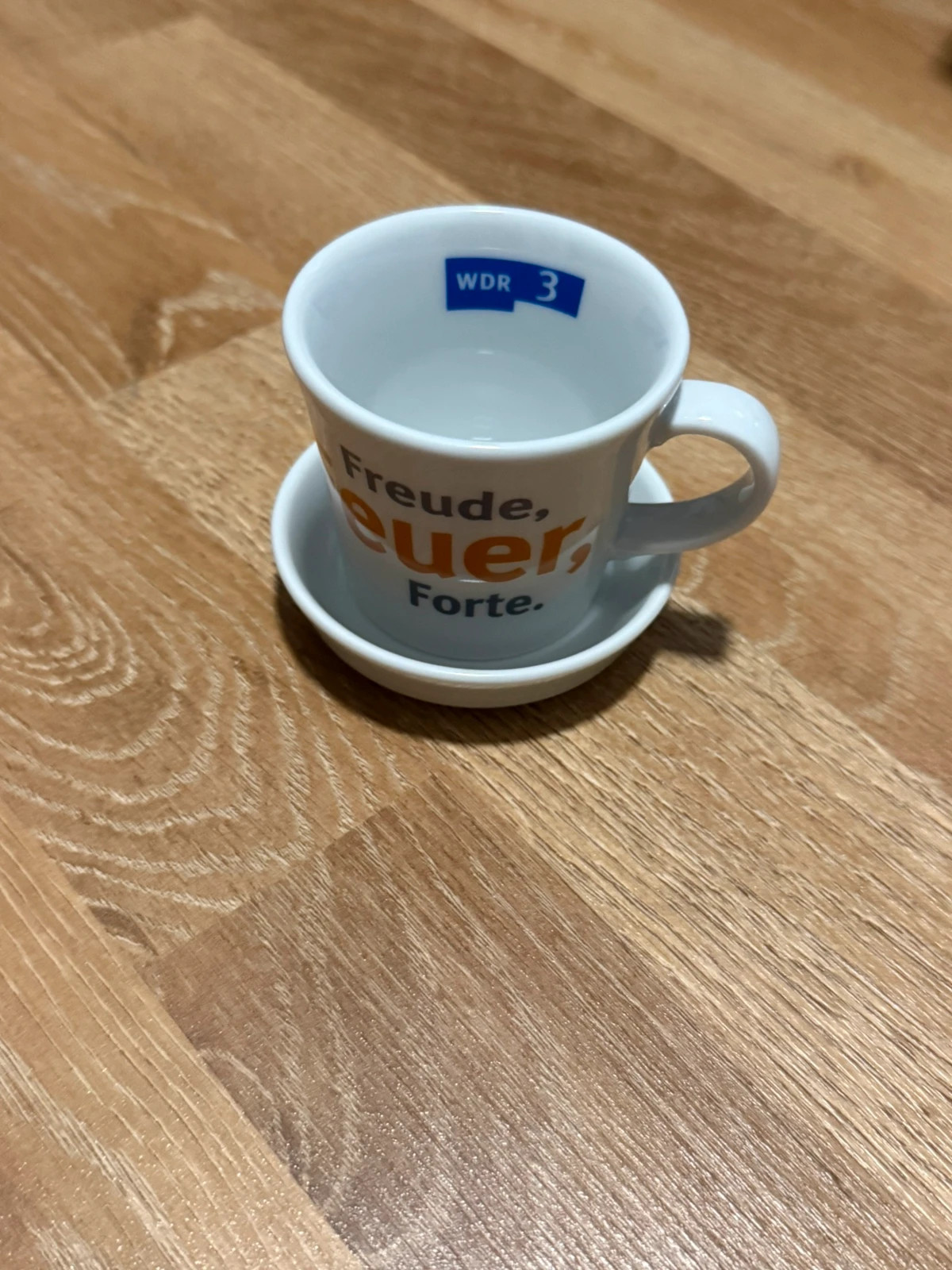 WDR 3 Porzellan-Espressotasse mit Untertasse „Freude, Feuer, Forte.“ 5
