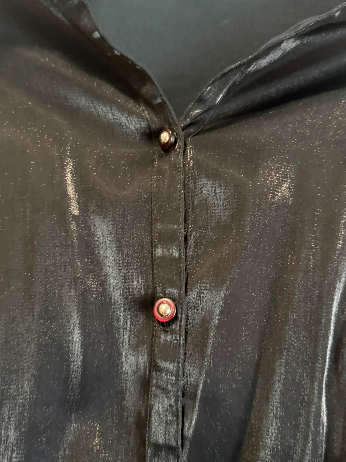 Schwarze glänzende Bluse – taille XXL / 44 / 16 2