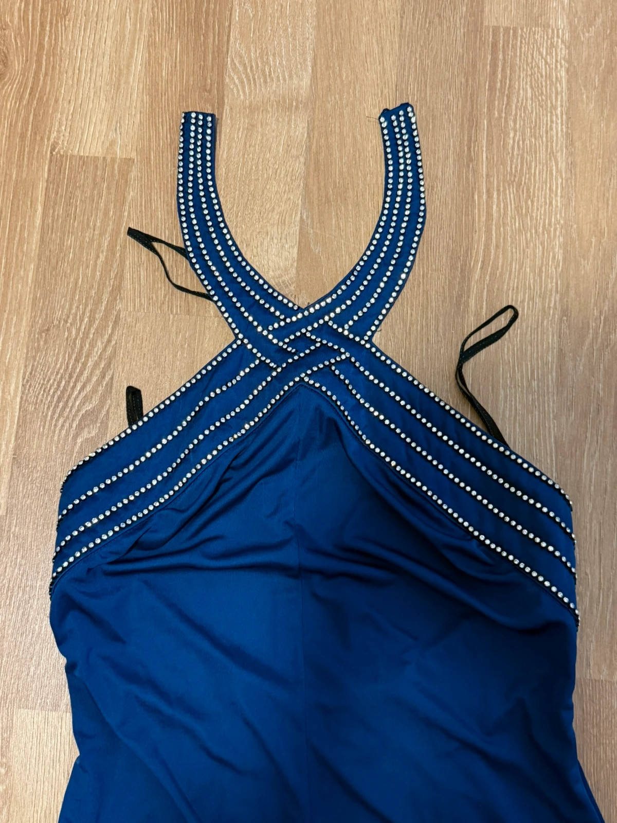 Elegantes Abendkleid / Ballkleid in Royalblau mit Strasssteinen – taille L / 40 / 12 2
