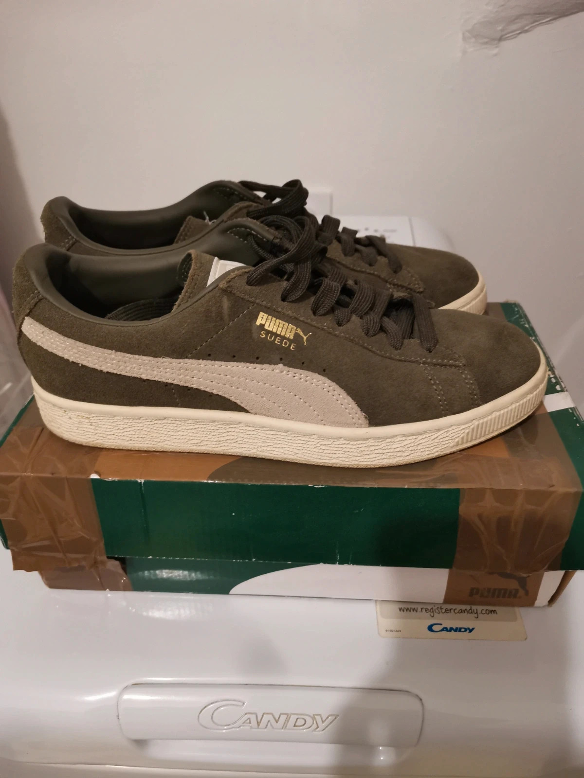Basket puma Suède neuve kaki et blanche – Puma – taille 38 2