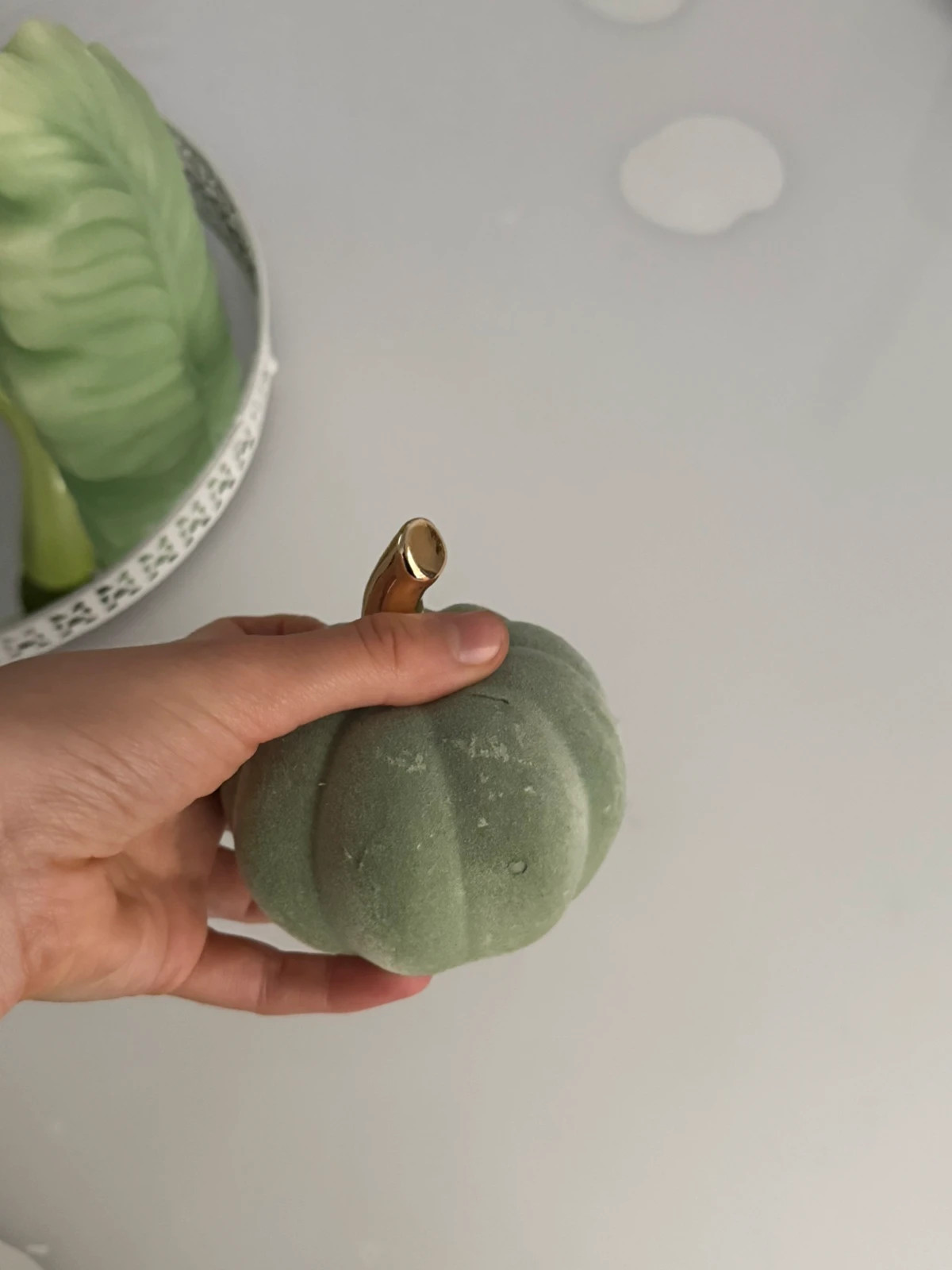 Rundes Spiegeltablett / Deko-Tablett weiß 5