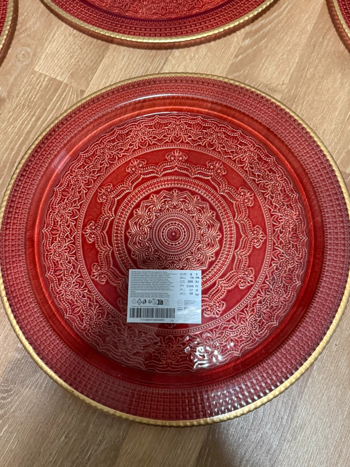 6 rote Dekoteller – Tedi 2