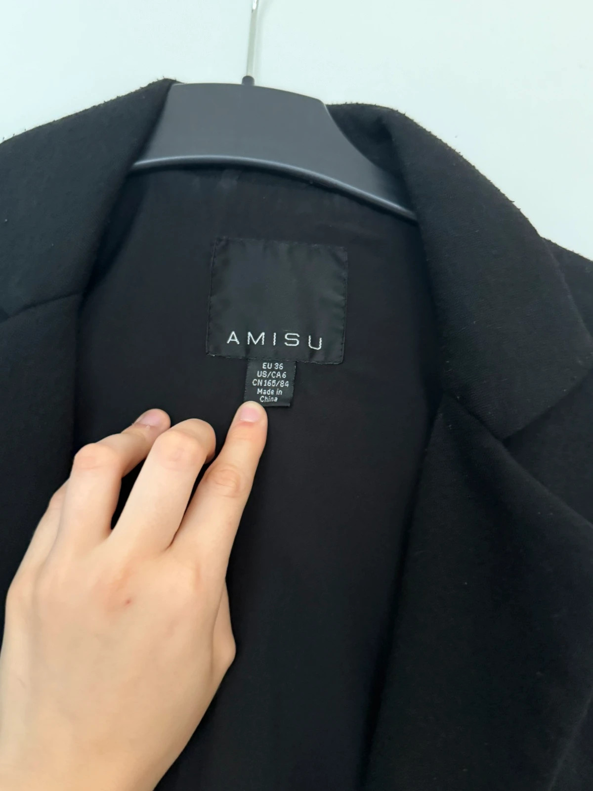 Schwarzer langer Blazer/Cardigan – Amisu – taille S / 36 / 8 3