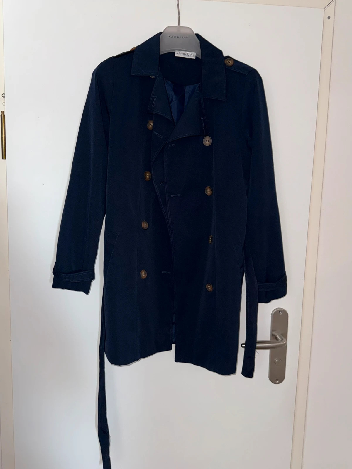 Dunkelblauer Trenchcoat/Übergangsjacke – Janina – taille S / 36 / 8 2