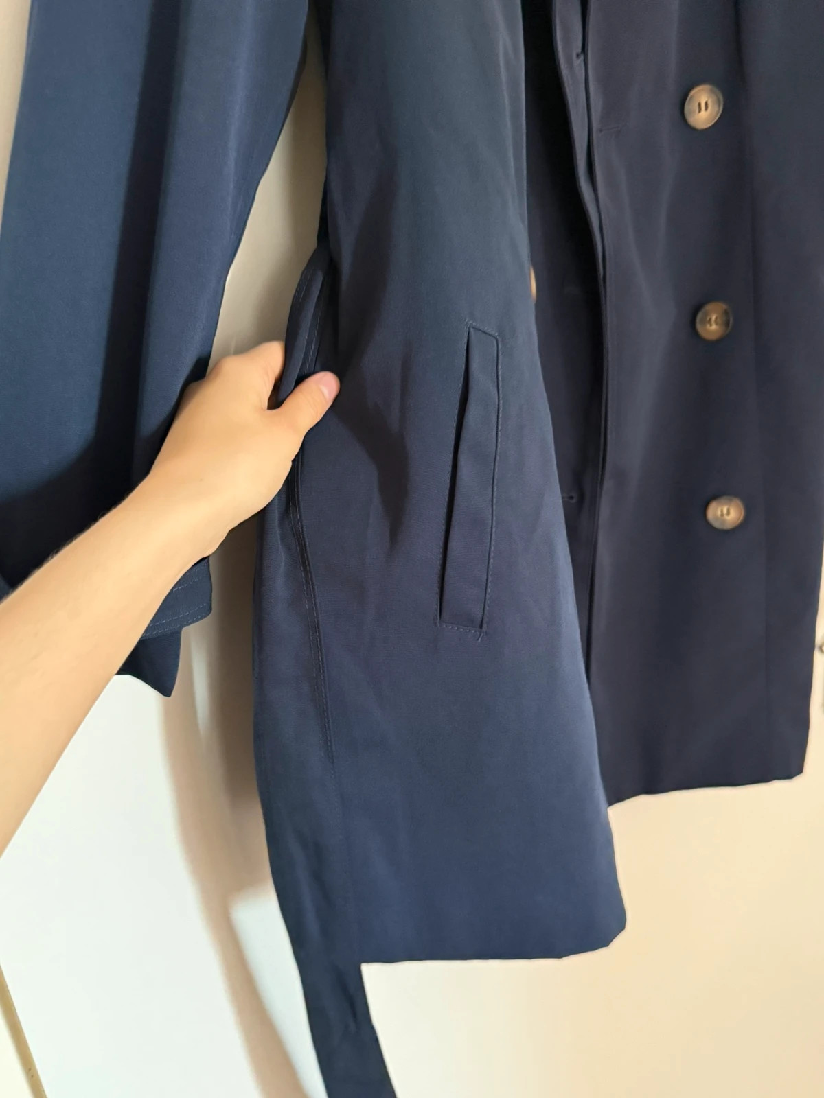 Dunkelblauer Trenchcoat/Übergangsjacke – Janina – taille S / 36 / 8 3