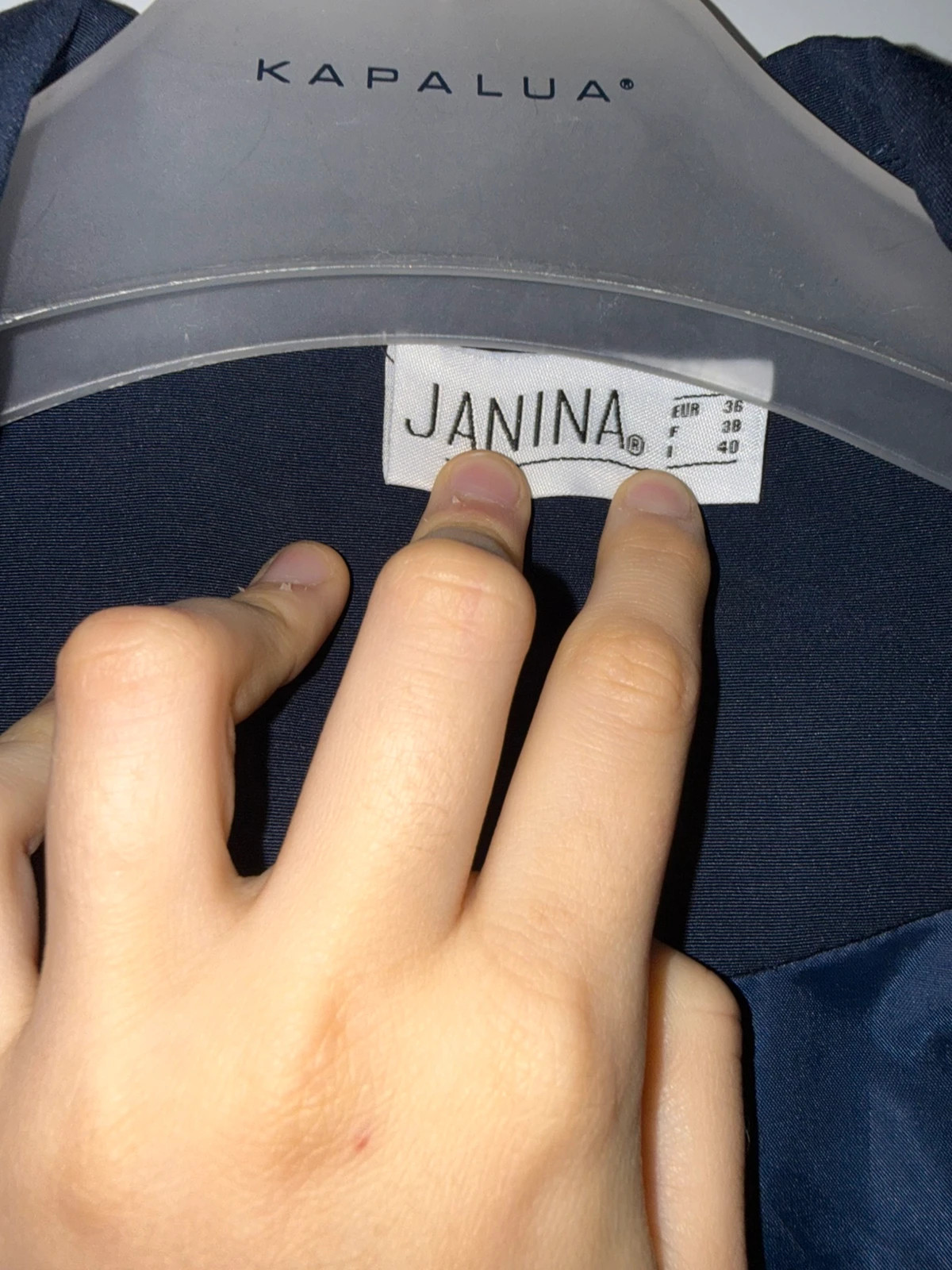 Dunkelblauer Trenchcoat/Übergangsjacke – Janina – taille S / 36 / 8 5