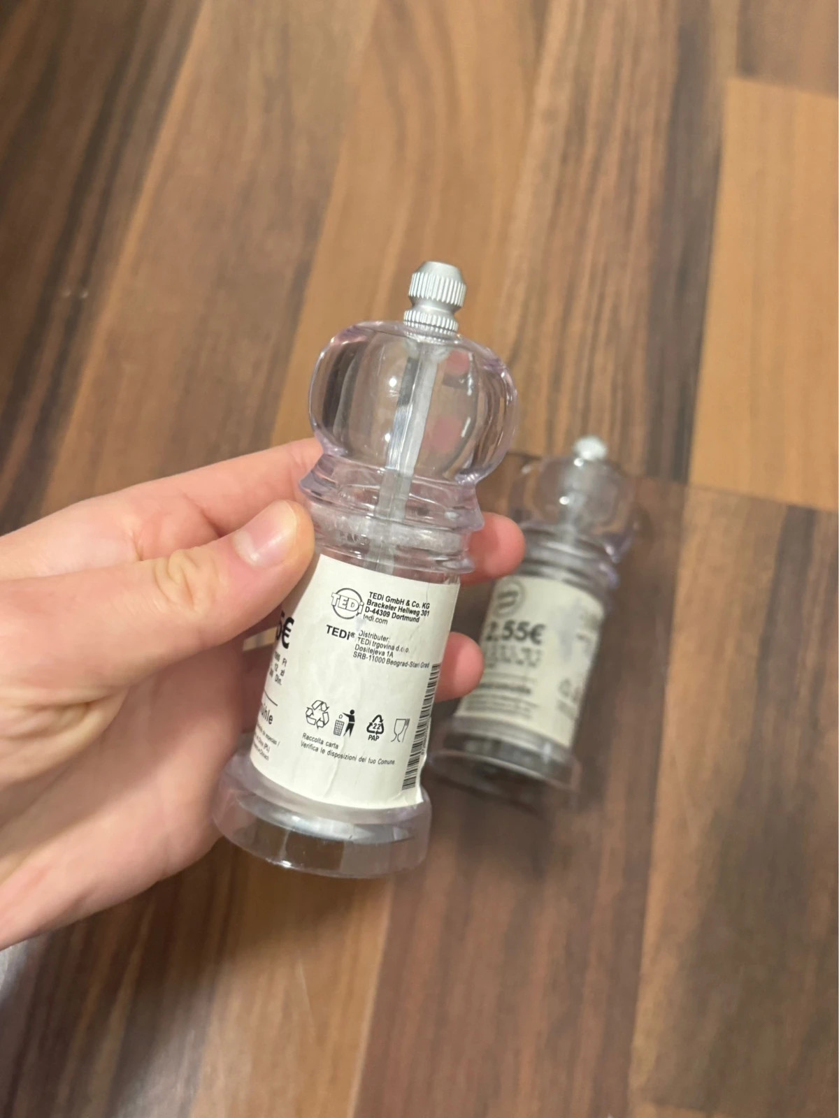 5x Gewürzmühle / Salz- & Pfeffermühle transparent – Tedi 2