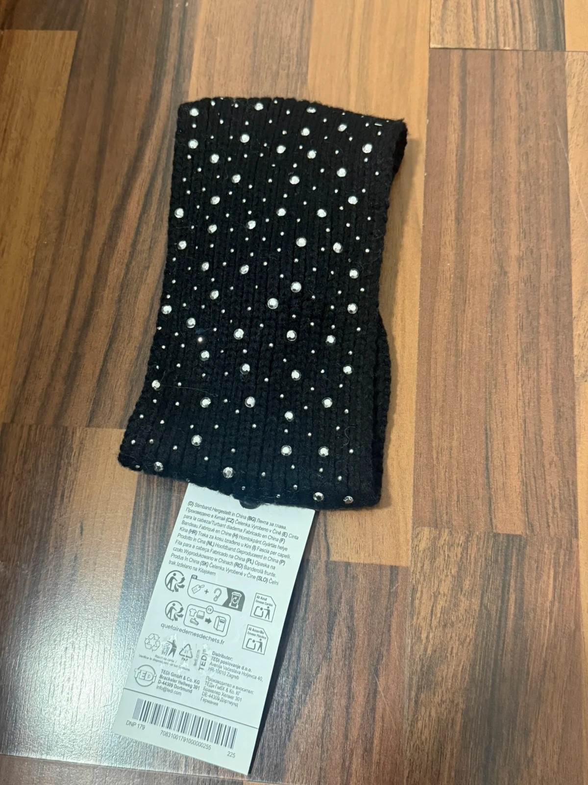 Schwarzes Glitzer-Top / Bandeau mit Strasssteinen – taille Taille unique 2