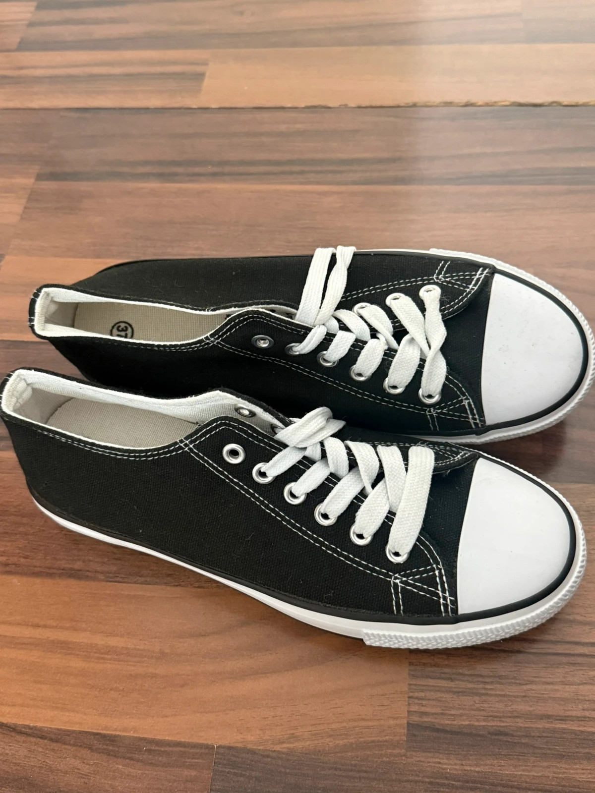 Schwarze Canvas Sneaker – Canvas – taille 37 2