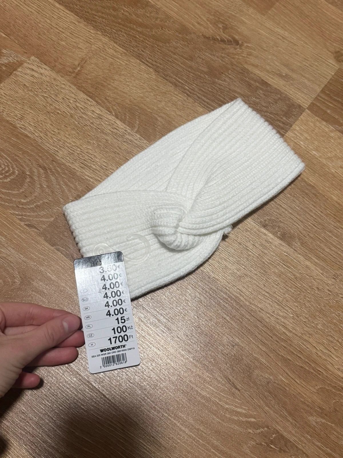 Weißes gestricktes Stirnband / Haarband – Infinity – taille Taille unique