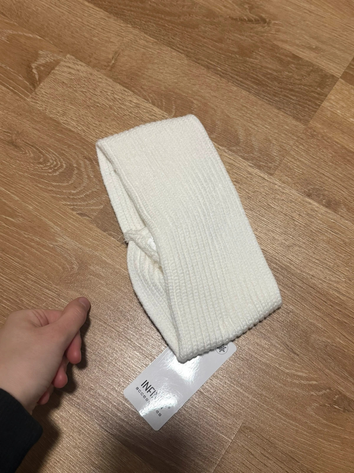 Weißes gestricktes Stirnband / Haarband – Infinity – taille Taille unique 2