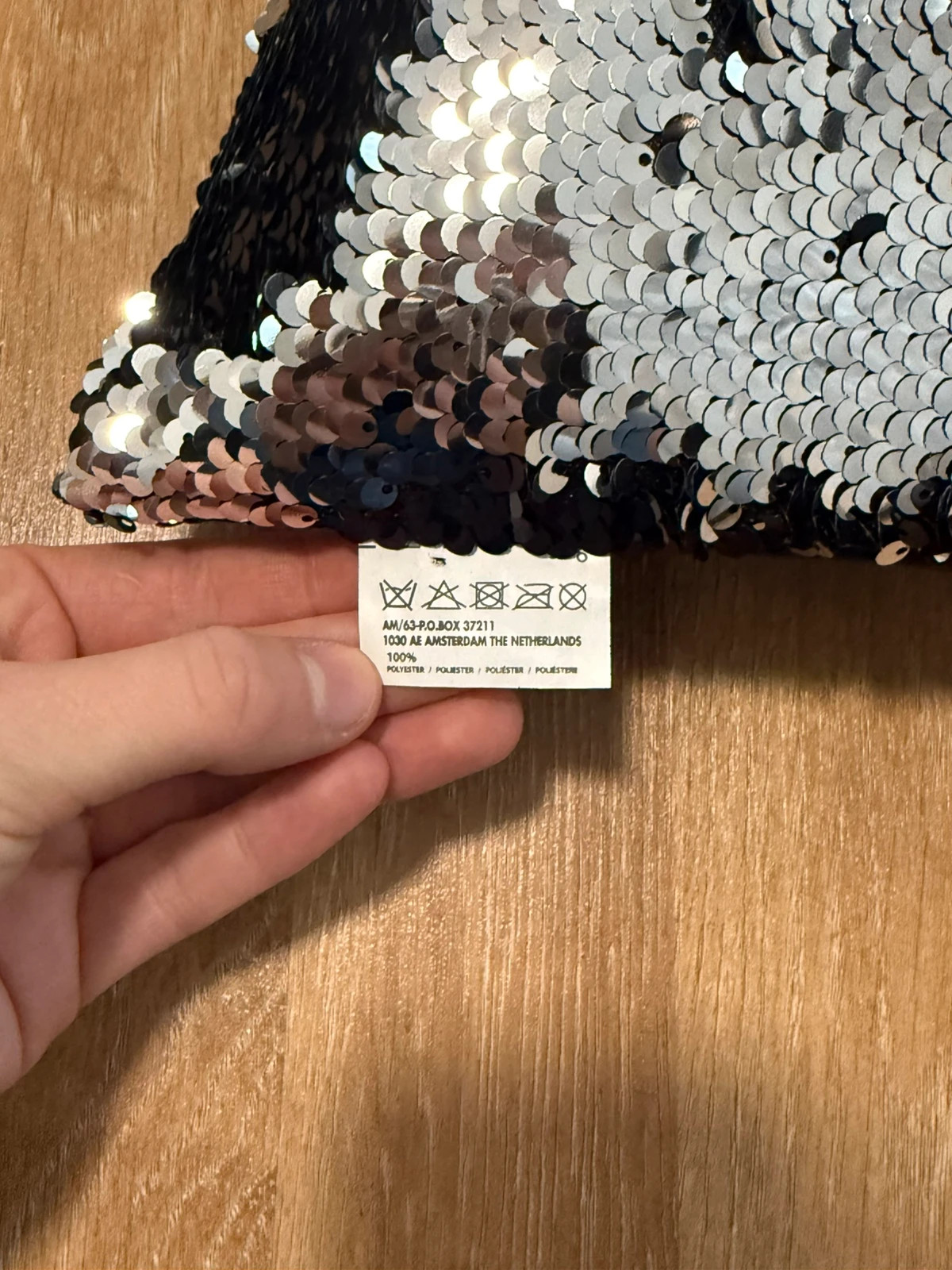 2 Wendepailletten-Kissen Silber/Schwarz – taille 40 x 40 cm 2
