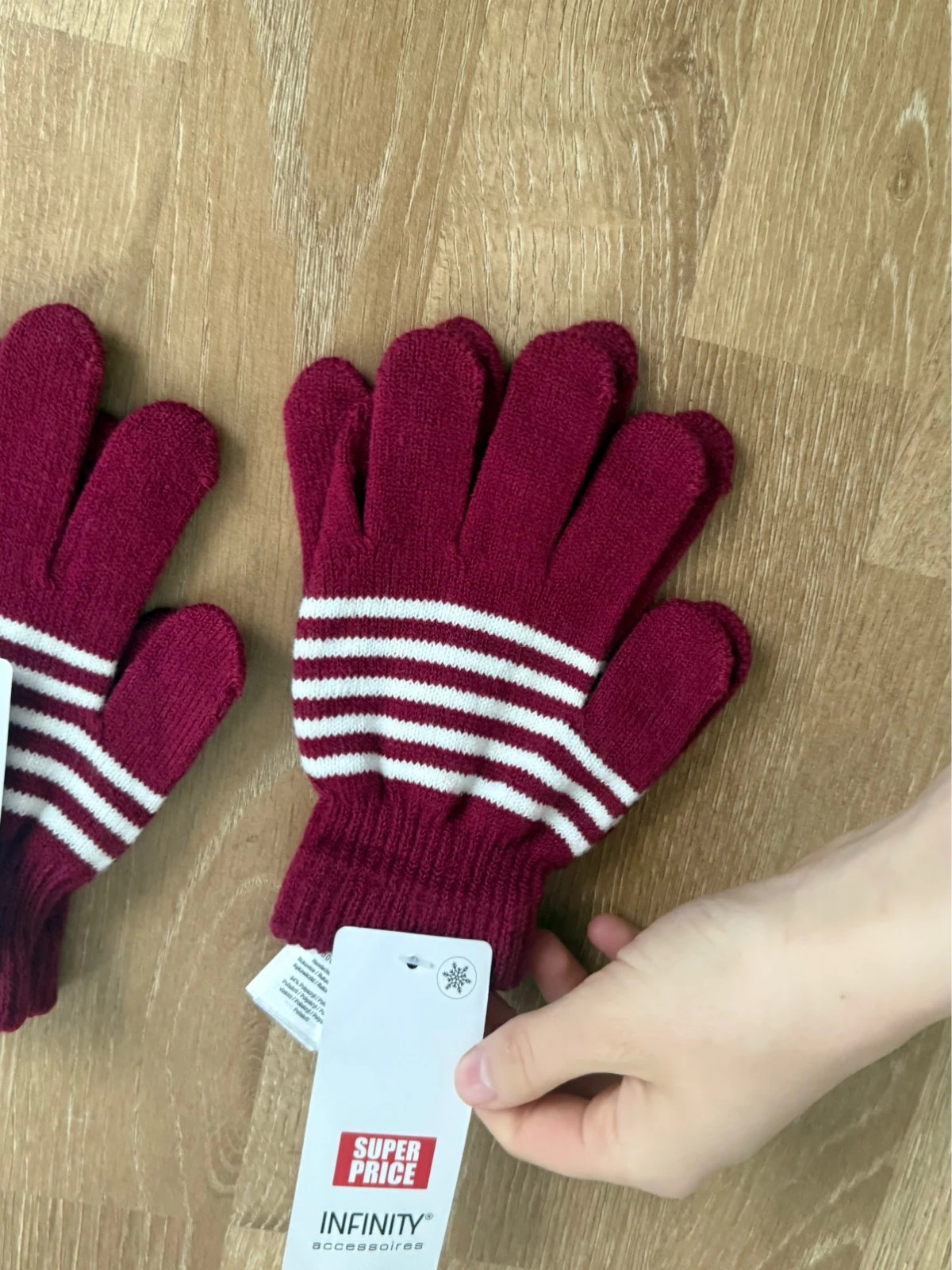 Strickhandschuhe rot weiß – Infinity – taille Taille unique 2