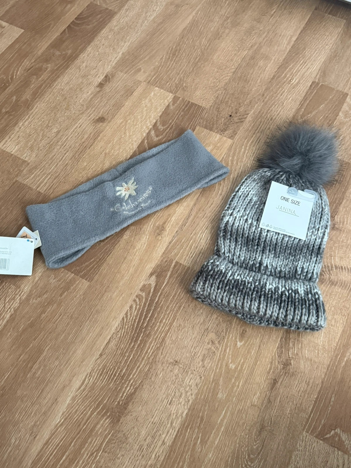 Winterset Mütze & Stirnband grau