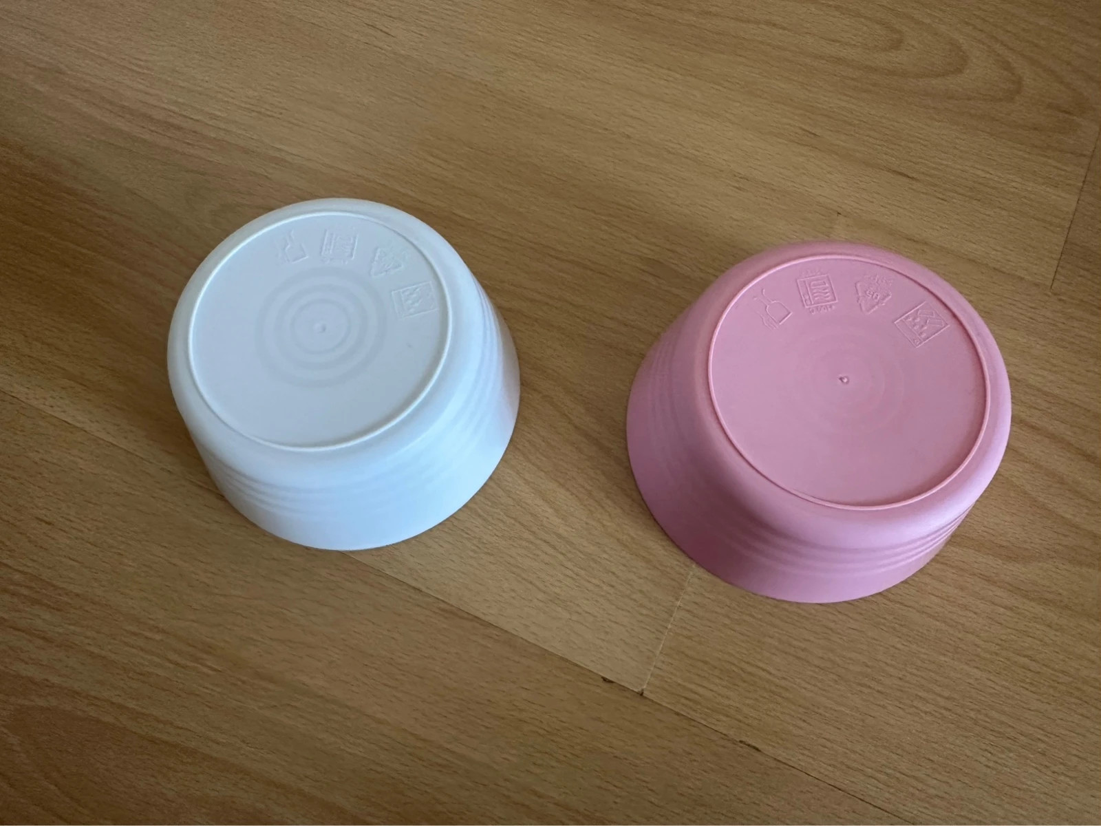 2er Set Schüsseln rosa & weiß 3