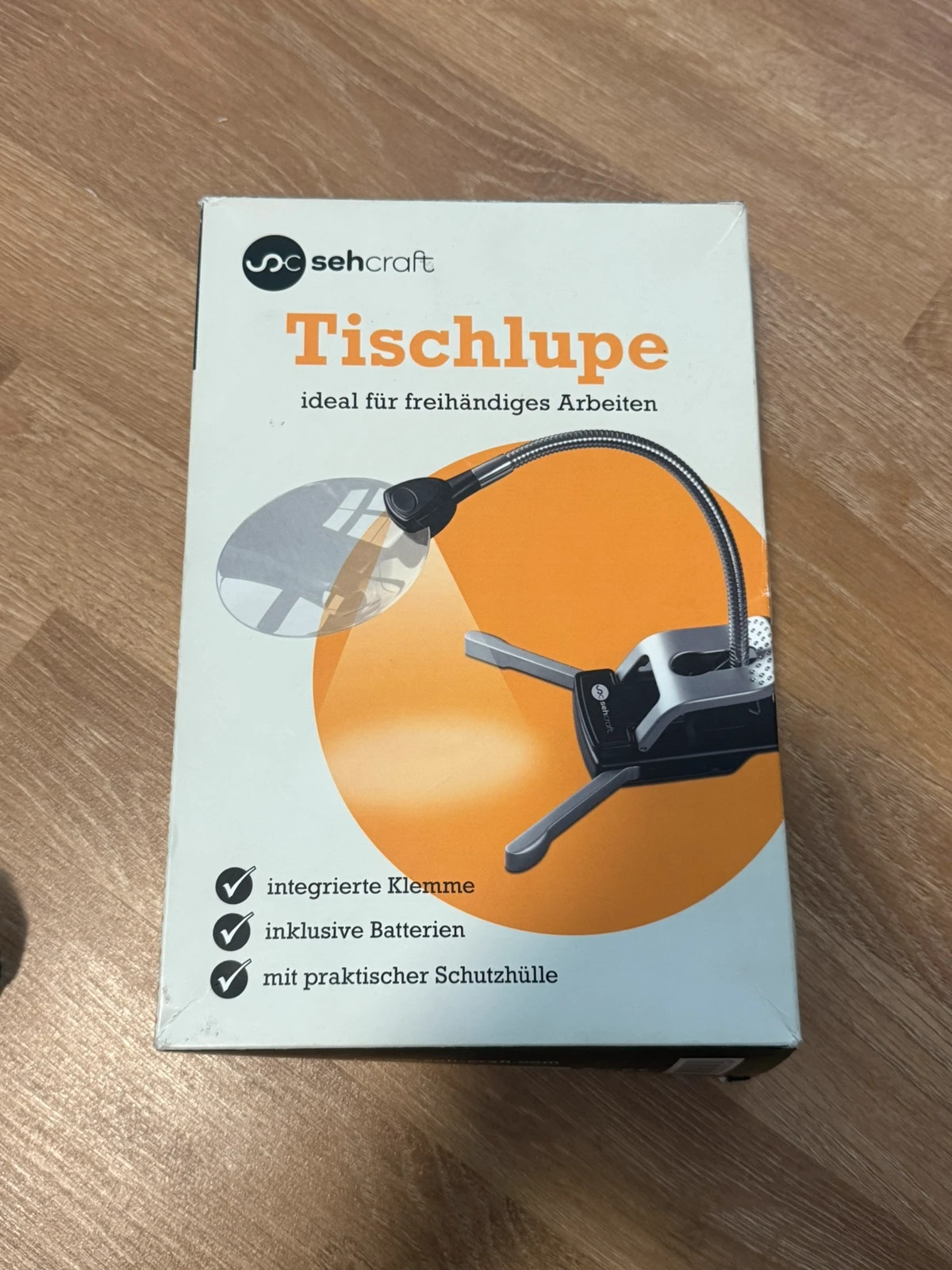 Tischlupe mit LED und Klemme 2