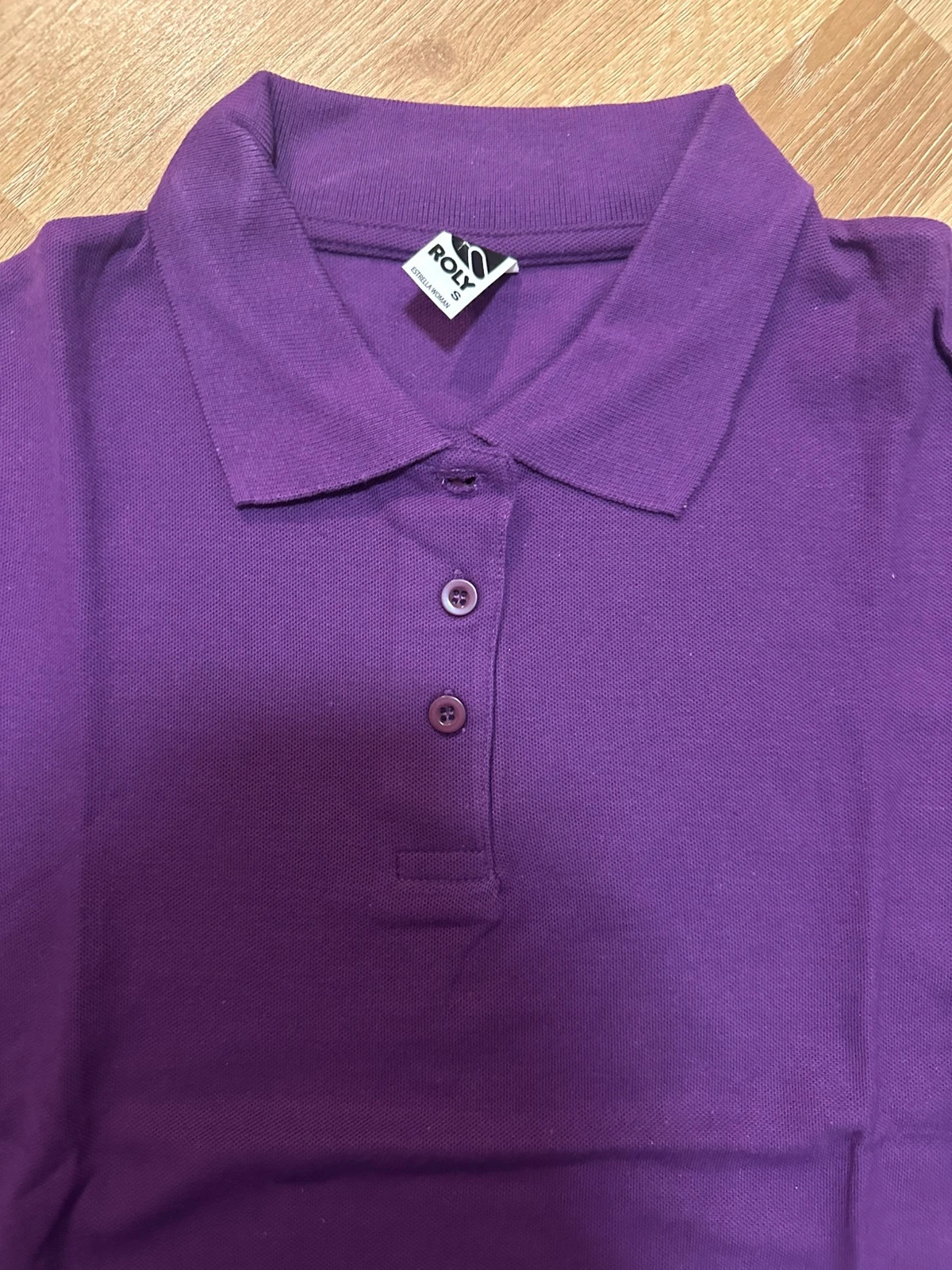 2 Damen Shirts mit Kragen lila ,kurzarm – Roly – taille S / 36 / 8 3